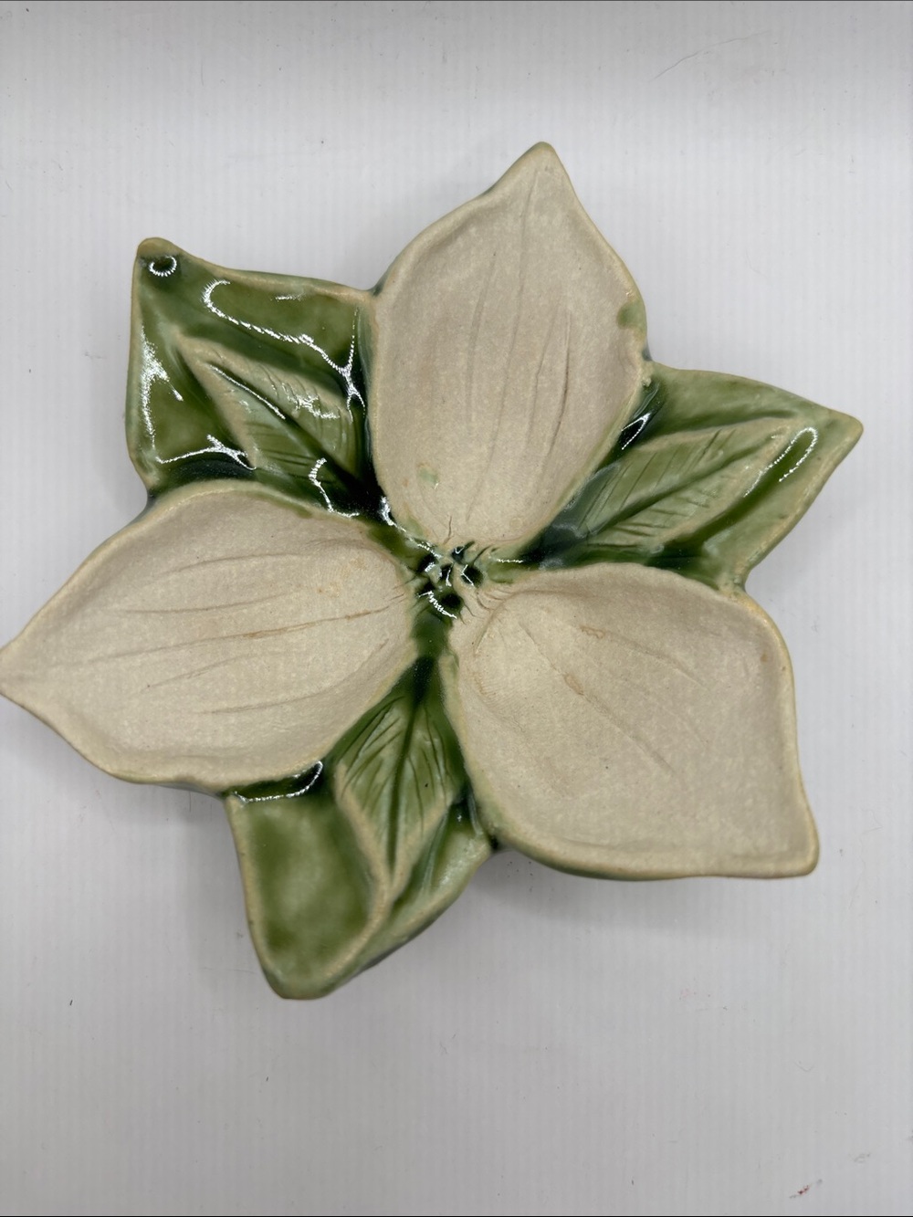Ceramic Trillium Dish by Little Traverse Tileworks, 4”